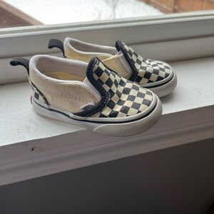 Vans Kids Black and White Checkered Slip-On Sneakers